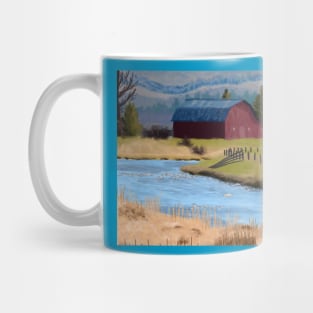 Barn Landscape Painting Mug